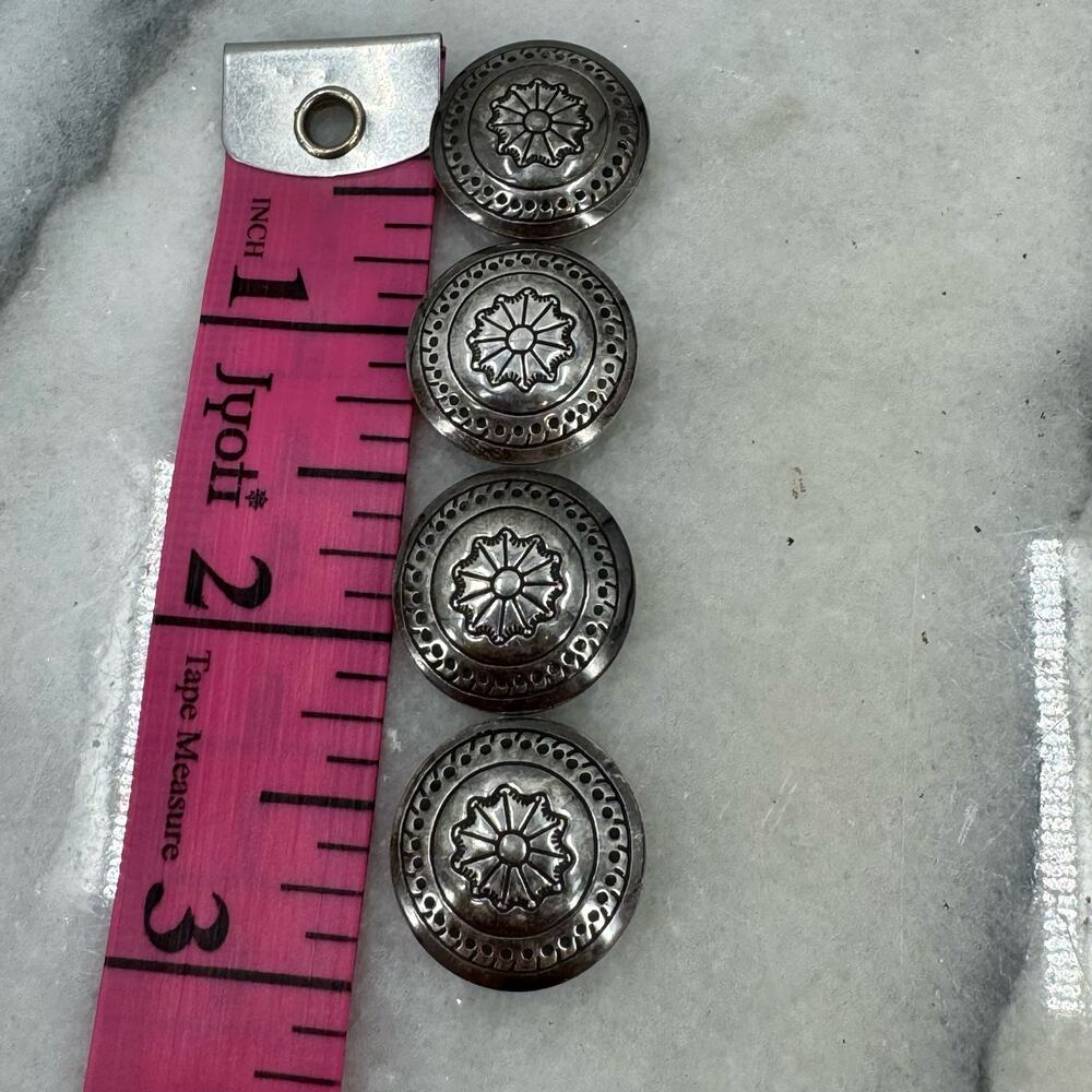 Vintage western silver button covers - Picture 2 of 3